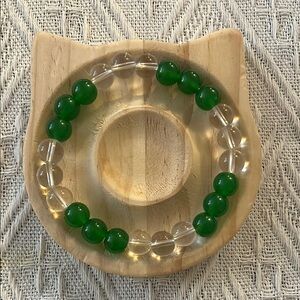 Green and Clear Beaded Bracelet